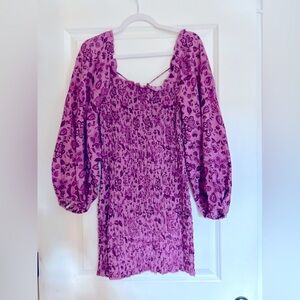 Free People purple smock it to me dress XS